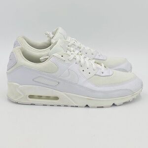 NIKE AIR MAX 90 "Triple White" Running & Lifestyle Shoe - Size 16 - #CN8490-100